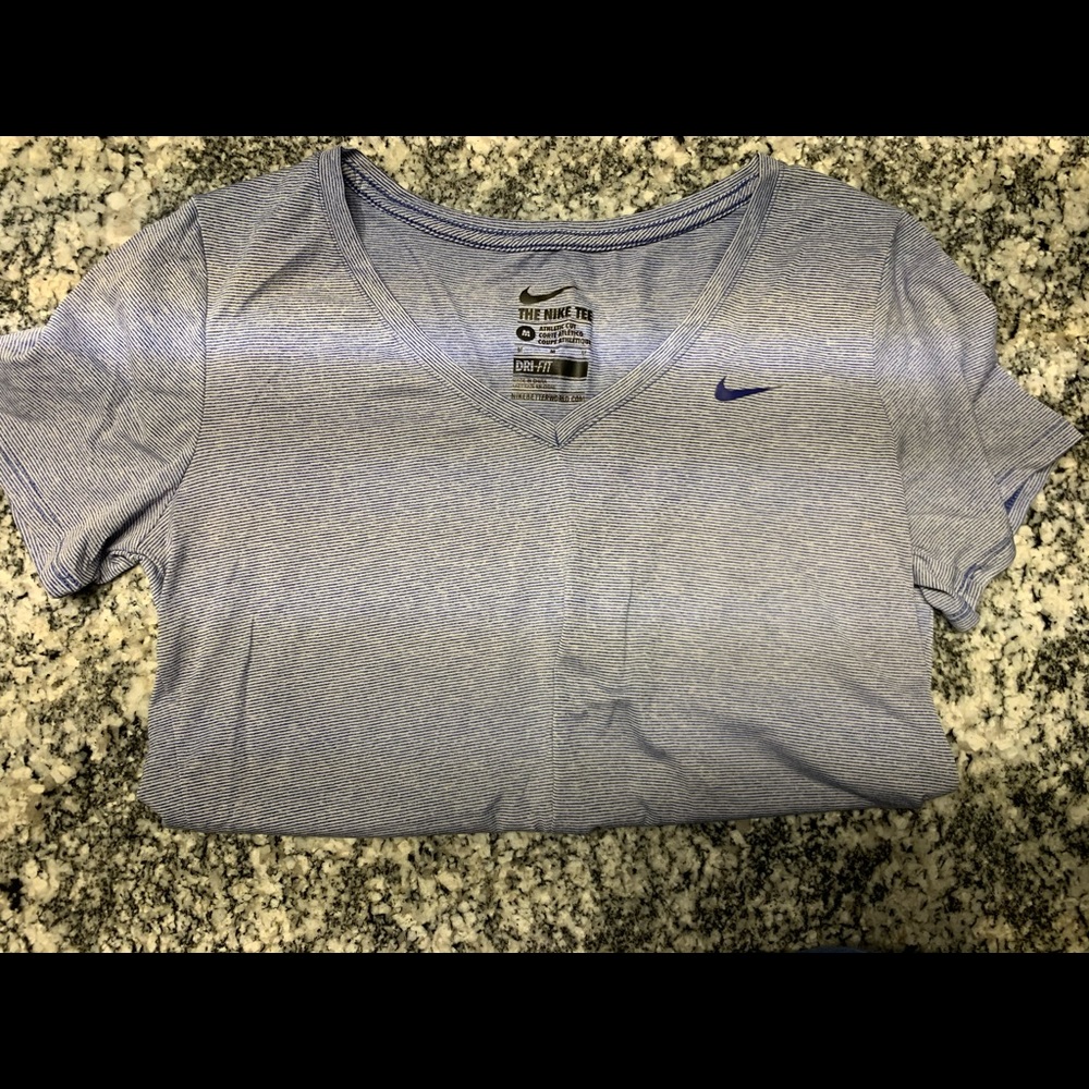 dark purple striped nike vneck